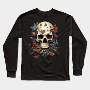 Skull Butterfly Garden Long Sleeve T-Shirt